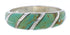 Silver And Turquoise Inlay Southwestern Ring Size 5-1/4 UX35113