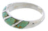 Silver And Turquoise Inlay Southwestern Ring Size 5-1/4 UX35113