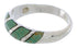 Sterling Silver Jewelry Turquoise Inlay Ring Size 6-1/4 UX35138