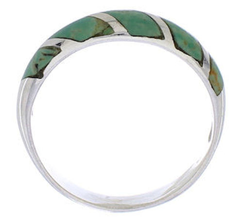 Sterling Silver Jewelry Turquoise Inlay Ring Size 6-1/4 UX35138