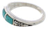 Southwestern Sterling Silver Turquoise Inlay Ring Size 5-1/4 UX35164