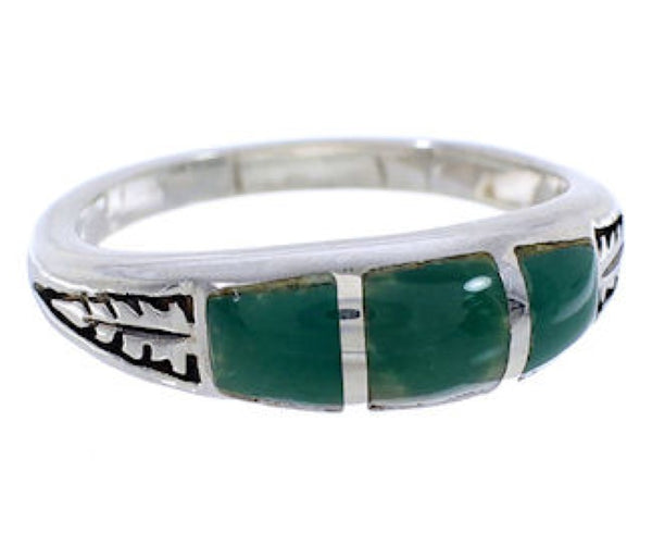 Turquoise Inlay And Sterling Silver Southwest Ring Size 6-1/4 UX35180