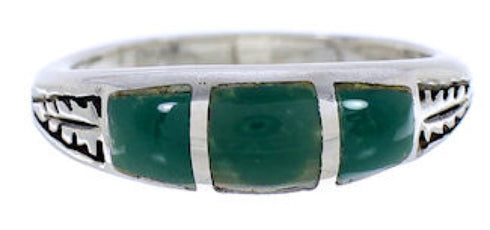 Turquoise Inlay And Sterling Silver Southwest Ring Size 6-1/4 UX35180