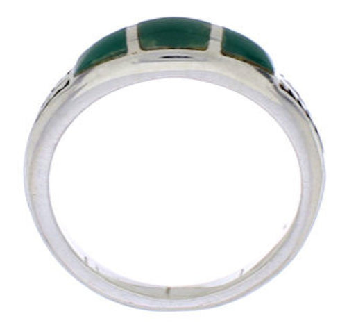 Turquoise Inlay And Sterling Silver Southwest Ring Size 6-1/4 UX35180