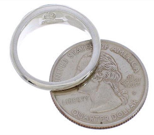 Turquoise Inlay And Sterling Silver Southwest Ring Size 6-1/4 UX35180