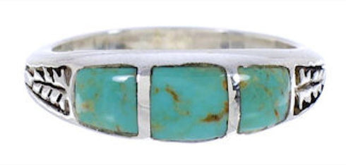 Southwestern Sterling Silver Turquoise Ring Size 6-1/4 UX35230