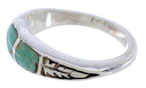 Genuine Sterling Silver Southwest Turquoise Ring Size 6-3/4 UX35232