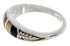 Genuine Sterling Silver Multicolor Inlay Ring Size 5-1/4 UX35254