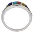 Genuine Sterling Silver Multicolor Inlay Ring Size 5-1/4 UX35254