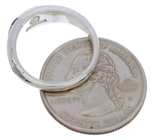 Genuine Sterling Silver Multicolor Inlay Ring Size 5-1/4 UX35254