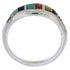 Authentic Sterling Silver Multicolor Inlay Ring Size 4-3/4 UX35294