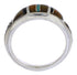 Genuine Sterling Silver Multicolor Inlay Ring Size 6-3/4 UX35317