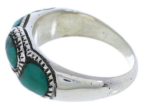 Sterling Silver Southwest Turquoise Inlay Ring Size 6-1/4 JX37215
