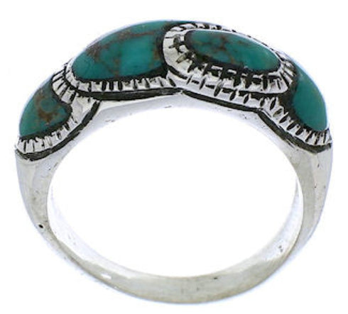 Sterling Silver Southwest Turquoise Inlay Ring Size 6-1/4 JX37215