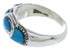 Southwest Sterling Silver Turquoise Inlay Ring Size 5-3/4 JX37293