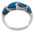 Southwest Silver Turquoise Inlay Ring Size 5-1/4 JX37308