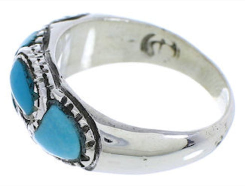 Sterling Silver Turquoise Southwest Inlay Ring Size 5-1/2 JX37337