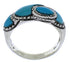 Sterling Silver And Turquoise Southwest Inlay Ring Size 6-3/4 JX37339