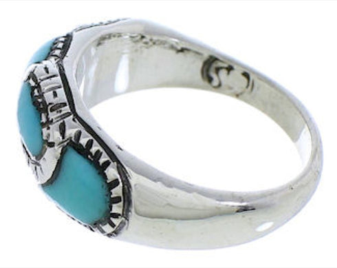 Southwest Silver And Turquoise Ring Size 6-1/2 JX37379