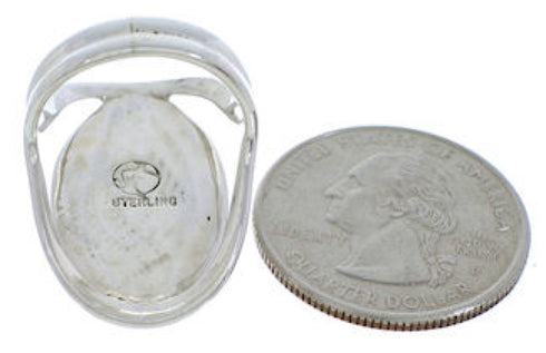 Sterling Silver Turquoise Inlay Ring Size 6-1/4 JX37457