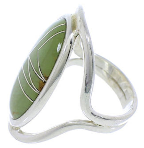 Southwest Genuine Sterling Silver Turquoise Ring Size 7-1/4 JX37478