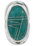 Southwest Silver Turquoise Inlay Ring Size 5-1/4 JX37473