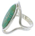 Authentic Sterling Silver Turquoise Inlay Ring Size 8-1/4 JX37485