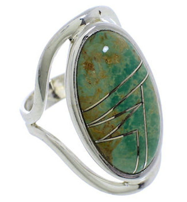 Silver Southwest Turquoise Ring Size 6-3/4 JX37493