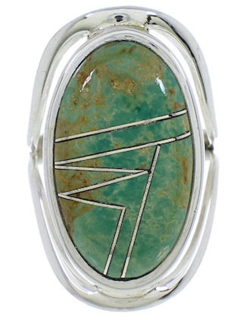 Silver Southwest Turquoise Ring Size 6-3/4 JX37493