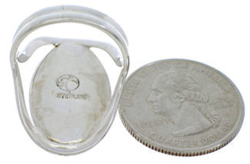 Sterling Silver Southwest Turquoise Inlay Ring Size 7-1/4 JX37537