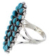 Sterling Silver Needlepoint Turquoise Ring Size 8-3/4 YX35055