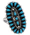 Authentic Silver Jewelry Turquoise Needlepoint Ring Size 8-3/4 YX35068