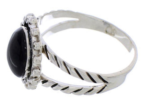Silver Southwest Jewelry Jet Ring Size 5-1/4 YX35288