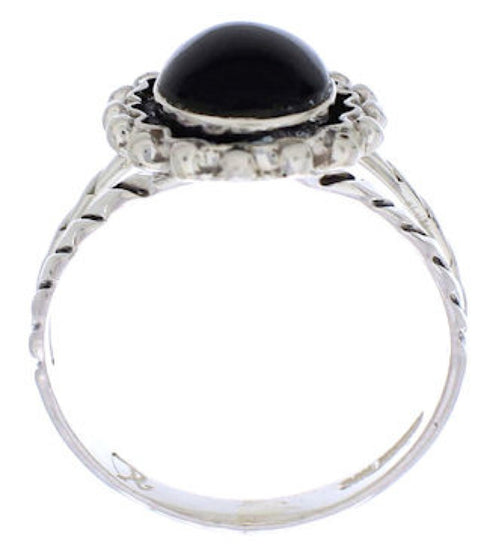 Silver Southwest Jewelry Jet Ring Size 5-1/4 YX35288