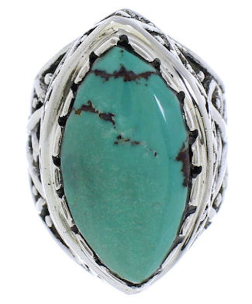 Genuine Sterling Silver Turquoise Southwestern Ring Size 5-1/4 TX38911