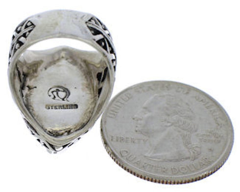 Genuine Sterling Silver Turquoise Southwestern Ring Size 5-1/4 TX38911