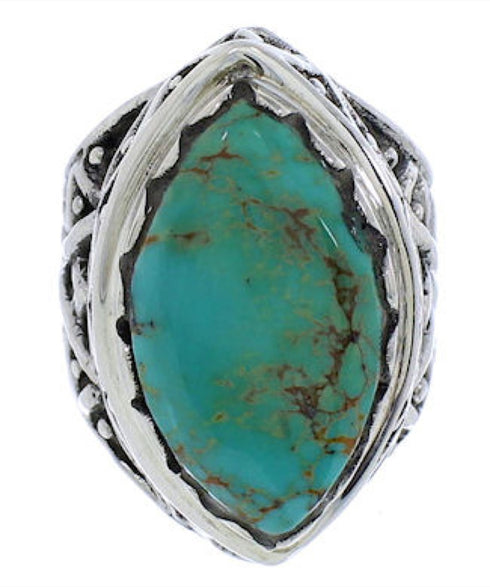 Turquoise And Silver Southwestern Ring Size 5-1/4 TX38932
