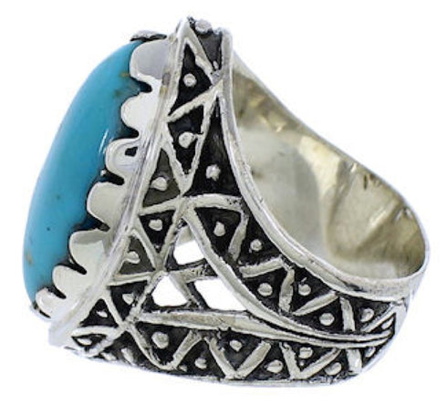 Southwestern Turquoise Genuine Sterling Silver Ring Size 6-1/4 TX38940