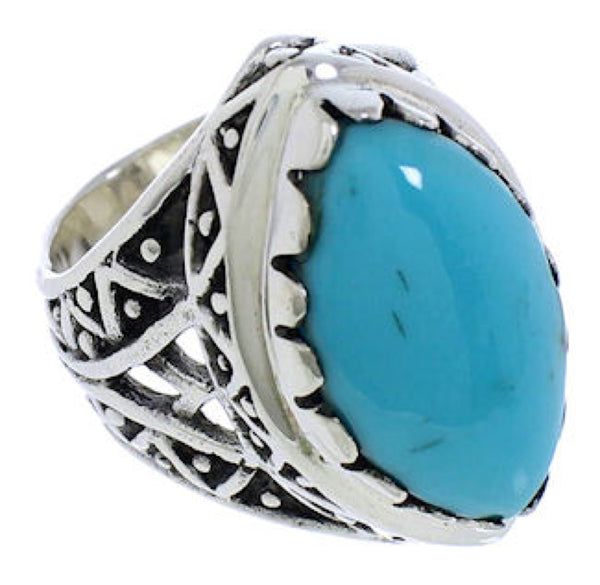 Southwestern Turquoise Authentic Sterling Silver Ring Size 6 TX38962