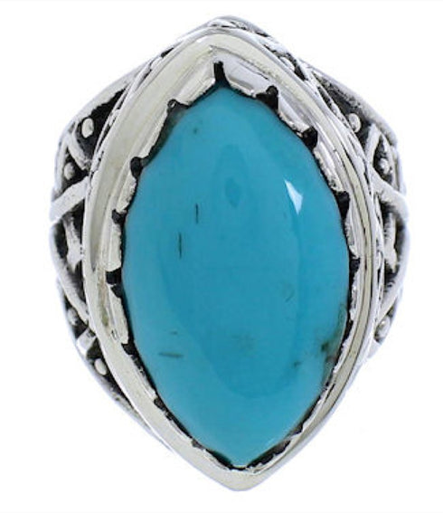 Southwestern Turquoise Authentic Sterling Silver Ring Size 6 TX38962