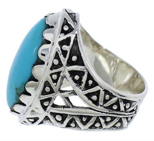 Southwestern Turquoise Authentic Sterling Silver Ring Size 6 TX38962