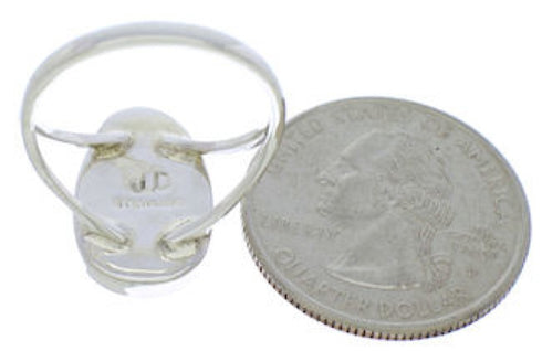 Southwest Sterling Silver Turquoise Inlay Ring Size 8-1/4 TX38978