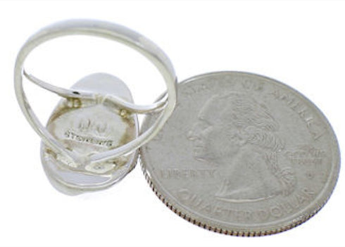 Southwestern Sterling Silver Turquoise Jewelry Ring Size 5-3/4 TX38986