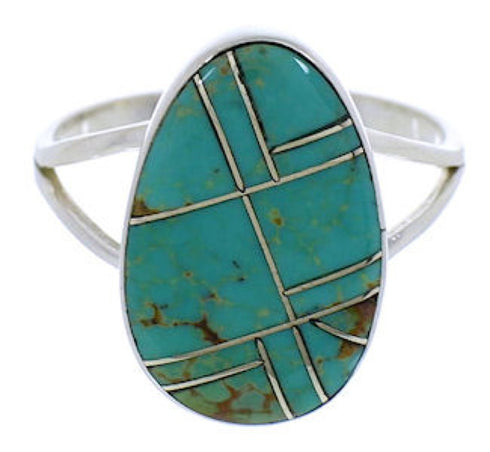 Turquoise Sterling Silver Southwestern Jewelry Ring Size 4-3/4 TX39018