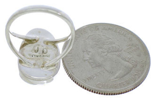 Turquoise Inlay And Sterling Silver Jewelry Ring Size 4-1/2 TX39142