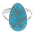 Turquoise Inlay And Southwest Sterling Silver Ring Size 4-3/4 TX39176