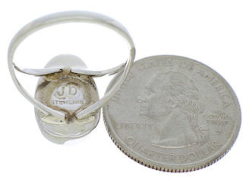 Turquoise Inlay And Southwest Sterling Silver Ring Size 4-3/4 TX39176