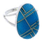 Turquoise Inlay And Southwestern Silver Ring Size 5-1/2 TX39178