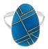 Turquoise Inlay And Southwestern Silver Ring Size 5-1/2 TX39178