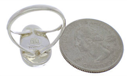 Southwestern Sterling Silver Turquoise Ring Size 5-1/4 TX39214